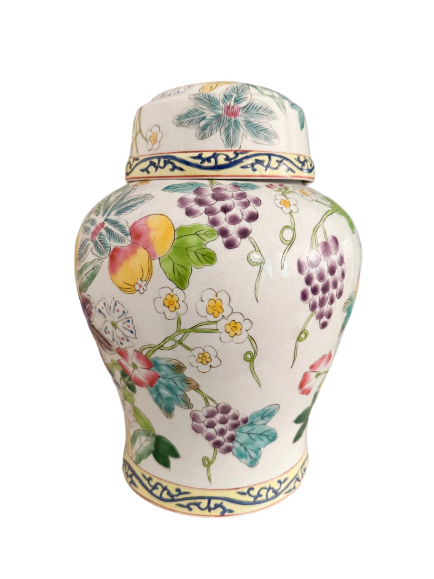 Antique Oriental Floral Ginger Jar