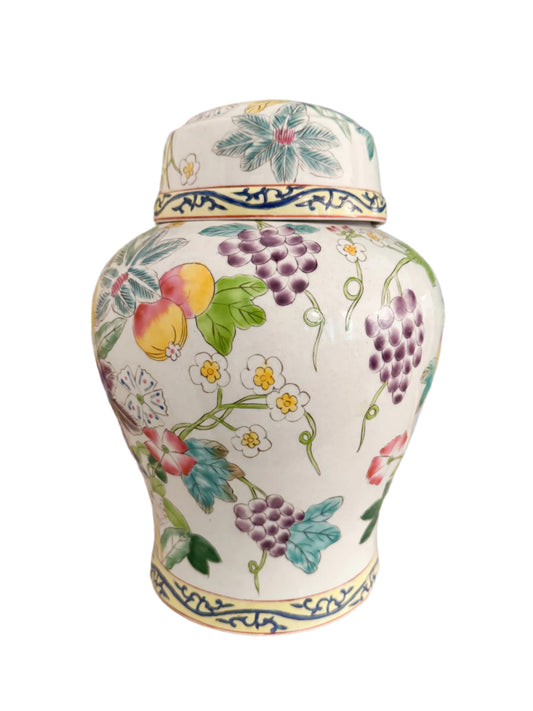 Antique Oriental Floral Ginger Jar