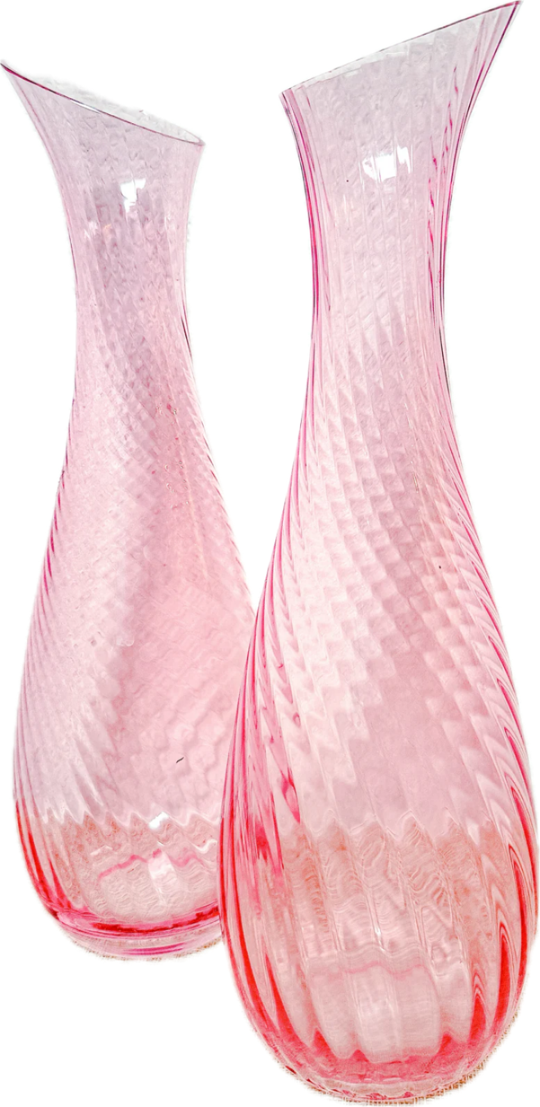 Pink Italian Glass Vases- Set of 2